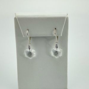 New Crystal Snowflake Earrings, Handmade, Minimalist, Winter, Faceted Glass